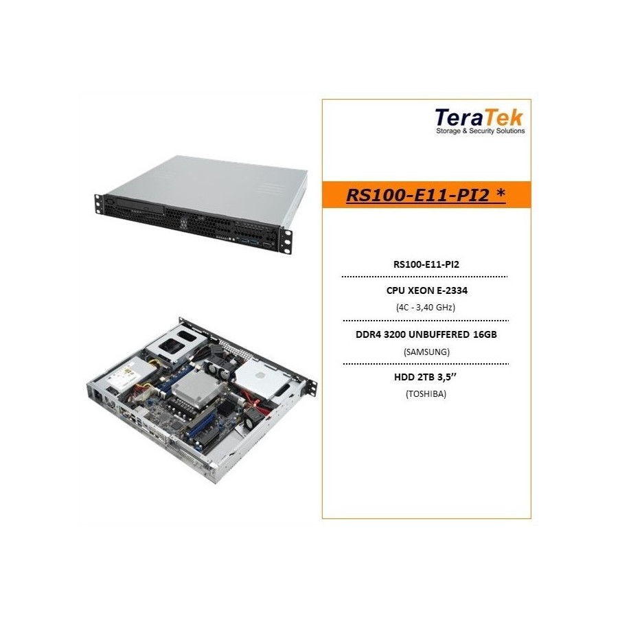 OFFERTA SPECIALE: RS100-E11-PI2 + CPU XEON E-2334 + RAM DDR4 + HDD 2TB